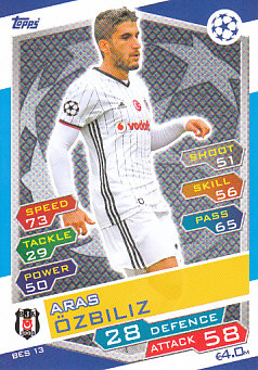 Aras Ozbiliz Besiktas JK 2016/17 Topps Match Attax CL #BES13